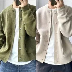 [디작소]남성 가을 겨울 데일리 홍콩풍 니트 가디건