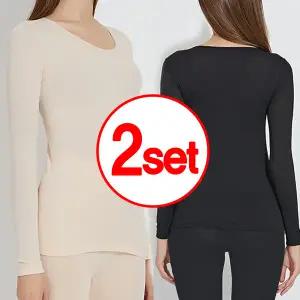 1+1 여자 내복 내의 발열 슬림핏 히트텍 신축성 상하의 세트 상하세트 2벌