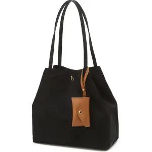 [헤지스](대구신세계)나일론 퍼피 로고 와이드 숄더백 L + 카드지갑 파우치참 (4color) HIBA5F946BK