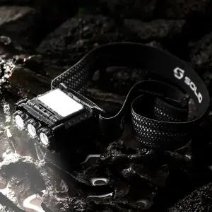 솔리드 LED 헤드랜턴 캡라이트 낚시 해루질 등산 모션센서 충전식 S-HL03 블랙