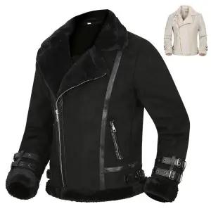 [디바옴므]스트랩 스웨이드 무스탕 점퍼 라이더 자켓 재킷