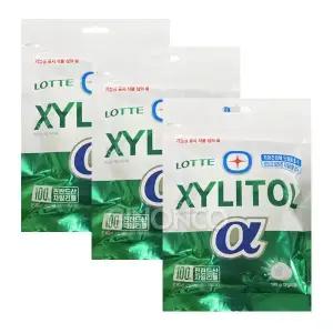 롯데 자일리톨 알파 오리지널 리필 195g 3개 탕비실 사무실 회사 껌