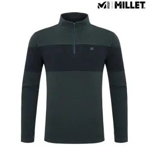 [밀레] [ 24FW 신상할인 ] 남성겨울 양면기모 절개배색 하이넥 집업티셔츠_I_US