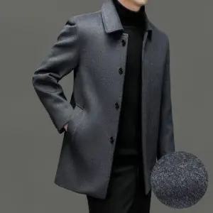 엘럽 남성용 하프 코트 모직 트렌치 가을 겨울 울 캐주얼 힛템