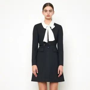 [LINE](센텀시티점)[라인어디션]배색리본 벨티드 원피스 NWOPPJ0700