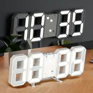 88 LED 벽시계 화이트 무소음 거실 인테리어 디지털 온도계 날짜 벽걸이 탁상 사무실 전자식