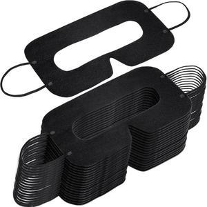 트렐라 200개 일회용 VR 페이스 마스크 통기성 커버 VR 부직포 위생 안대, 커버 패드(8 x 4 인치, 검은색)