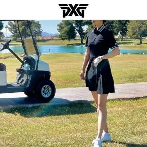 [정품] PXG 여성 RP SIGNATURE POLO DRESS 여자 골프웨어 블랙 골프원피스