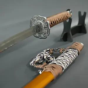 (비젼)YK 107 일본 군사 무사 가검 일본도 중량검 강철가검 미술도검 도검 코등이 카타나 다마스커스 접쇠 단조 캠핑 검도 태권도