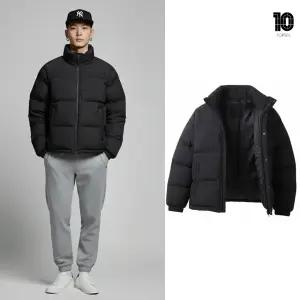 [백화점 출고] 탑텐 패딩 남자 에어테크 볼륩 헤비 네이비 하이넥 스탠드넥 퀼팅 숏 데일리 보온성 자켓 점