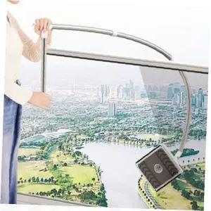 고층 아파트 베란다 외벽 유리창 청소 도구 안전 손잡이 곡선형 창문닦이 고층건물 외부청소