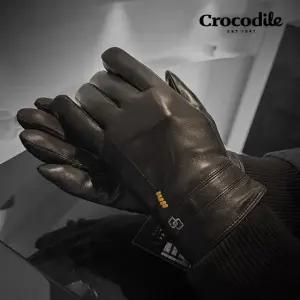 크로커다일 스크래치 스마트터치 남성 가죽장갑