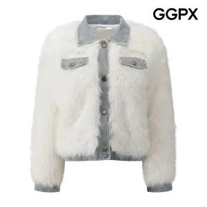 [GGPX] 데이트룩 데님 배색 퍼 자켓 (GPCJK004F)