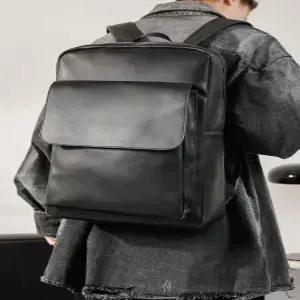 빈티지 말가죽 느낌 남성 백팩 데일리 여행 가방 연예인 남자 블랙 브라운 노트북 책가방