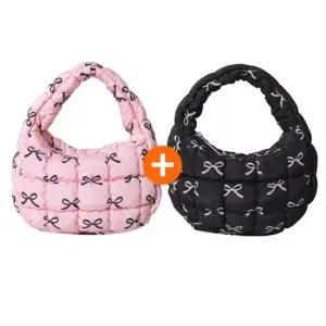 2개세트 리본 미니백 패딩가방 여성 손가방 토트백 퀼팅 구름백