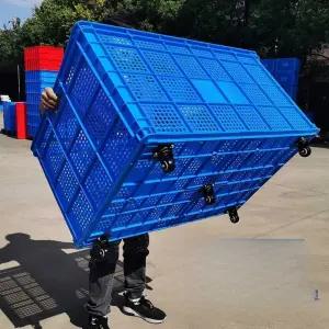 대형 박스 운반 물류 바구니 플라스틱 손수레 카트 접이식