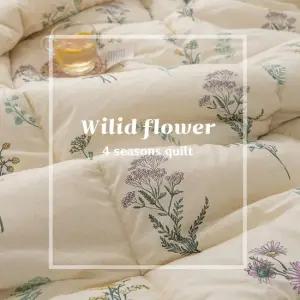 케렌시아 와일드 플라워 순면 이불베개세트퀸 차렵이불퀸+베개커버2P)