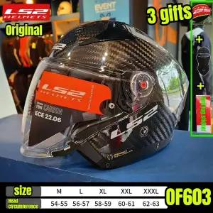 바이크 오토바이 반모헬맷 LS2 OF603 탄소 섬유 하프 헬멧 더블 렌즈 남성 여성용 전기 자동차 오픈 페이스