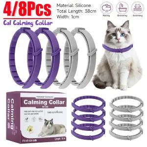 고양이 개를 애완 동물 진정 목걸이 조정 가능한 불안 페로몬 감소 애완 동물 목걸이 지속 자연 진정 편안
