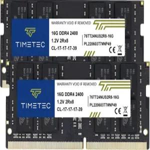 타임텍 32GB KIT(2x16GB) DDR4 2400MHz PC4-19200 비-ECC 언버퍼링 1.2V CL17 2Rx8 듀얼 랭크 260핀 SODIMM