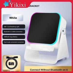 리뉴얼된 접이식 휴대폰 거치대 유도 스피커 or 조명 포함 5000mAh 휴대용 오디오 브래킷 책상 가정 사무실