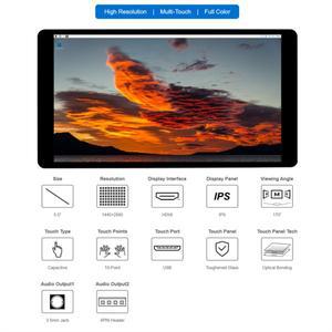 라즈베리 파이 5.5인치 2K 용량성 터치 LCD 디스플레이 HDMI 인터페이스 IPS 스크린 1440×2560 PI5 / PI4