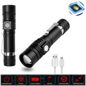 LED 충전식 줌 라이트 랜턴 손전등 후레쉬 1000루멘T6 손전등 후레쉬 LED손전등