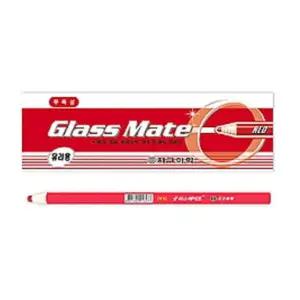 지구 글라스메이트 유리용색연필 채점펜(빨강 12자루) 글라스메이트