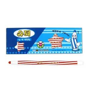 지구 슈퍼 낱색 색연필 채점펜 (빨강 12자루) 지구화학 투명이색연필 색연필