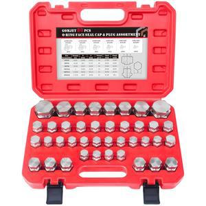 80PCS ORFS 마스터 산업용 유압 오링 페이스 씰 캡 및 플러그 호스 튜브 파이프 피팅 키트 정밀 나사산 대시 사이즈 4 6 8 10 12 16