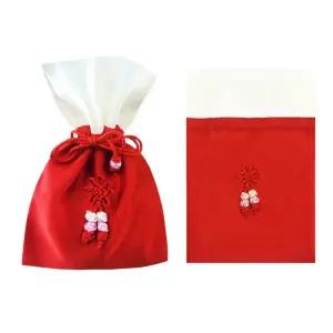 복주머니 한복 용돈 주머니 빨강 복주머니 선물포장 예쁜포장지 구디백