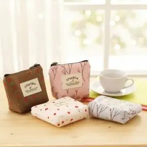 미니 꽃무늬 동전 지갑 파우치 휴대 소품 보관 수납 (WFKALAC)