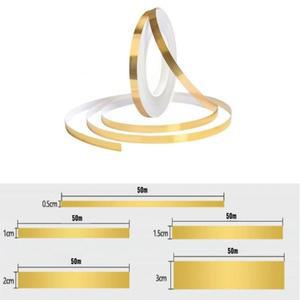미라식 50m/롤 닦았 골드 실버 바닥 가장자리 방수 솔기 벽 스티커 간격 천장 홈 인테리어  접착 타일 테이