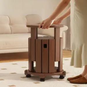 스툴의자 폴딩 원목스툴 원형 바퀴 이동식 낮은