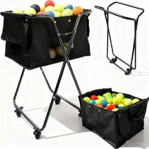 Jwevvie 접이식 테니스공 호퍼 피클볼 가방 (피클볼 140개 또는 170개 수납 가능) 회수기 공 수거 바구니