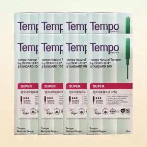 템포 내추럴 순면 탐폰 슈퍼 8p X 8팩 템포생리대 생리대 안전생리대 생리 템포슈퍼