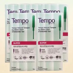 템포 내추럴 순면 탐폰 슈퍼 8p X 6팩 체내형생리대 생리대 안심생리대 템포생리대 생리대대형