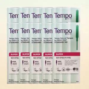 템포 내추럴 순면 탐폰 슈퍼 8p X 10팩 생리대대형 템포슈퍼 체내형생리대 템포레귤러 여성생리대