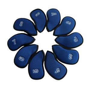 골프 아이언 헤드 커버 10개/세트 매직 테이프 양면 숫자 메쉬 헤드커버