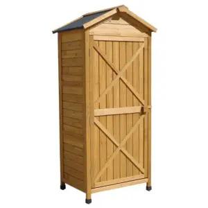 창고 야외 정원 수납 농막 농기구보관창고 캐비닛 방수 내추럴우드 반층