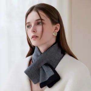 남자 여자 시크 스타일 캐주얼 정장룩 패션아이템 투톤 크로스 부드러운 머플러