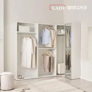 레이디가구 이안 드레스룸 280cm 코너형 B세트 (우형) (80cm 1단