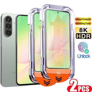 삼성 갤럭시 A56 A36 A16 A55 A54 A35 A15 A26용 먼지 없는 스크린 보호필름 2개, 유리 발수 코팅, 간편 설