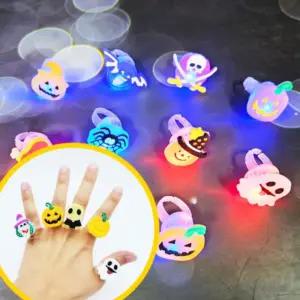 코스튬 반지 50개 세트 랜덤뽑기 장난감 할로윈 LED 크리스마스 불빛 축제쥬얼리 러블리 파티 야광 추가보