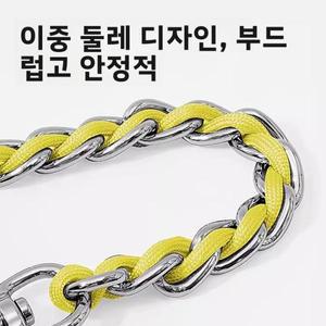 스테인리스 스틸 개 목줄 대형 중형견 훈련용 목걸이 방폭 충격 흡수 물림 방지 리드