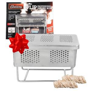 Camerons The Flip 프로페셔널 핫 & 콜드 스모커 박스 - 특허받은 BBQ 그릴 스모크 박스, 또는 그릴용, 파이어스타터 포함 스모키 바베큐 맛을 고기에 주입 홀리데이 크리스마스 선물