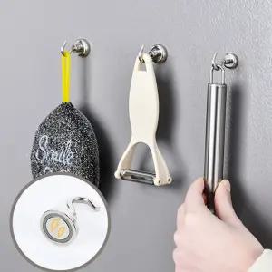 무타공 강력 자석 소품 걸이 고리 - 10mm 10개/다용도/마크네틱/후크/세트/현관/문/냉장고/보드/다목적