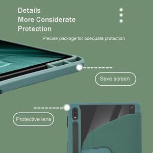 360 ° 삼성 갤럭시 탭 S8 11 S10 FE 플러스 스마트 커버 라이트 Funda Whith 펜 홀더 용 회전 케이스