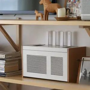 셋톱박스 공유기 셋탑 정리함 와이파이 보관함 거치대 리모컨 무타공 벽걸이 티비