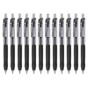 STAGEEK 0.5mm 젤 펜 파인 포인트 매끄러운 필기 펜, 12PCS 블랙 잉크 펜, 리트랙터블 가죽 같은 블랙 젤 펜, 저널링, 글쓰기, 학교, 사무실용 비즈니스 젤 펜(블랙)